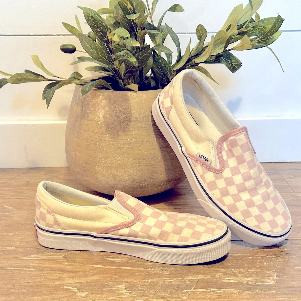 Pink checkered vans